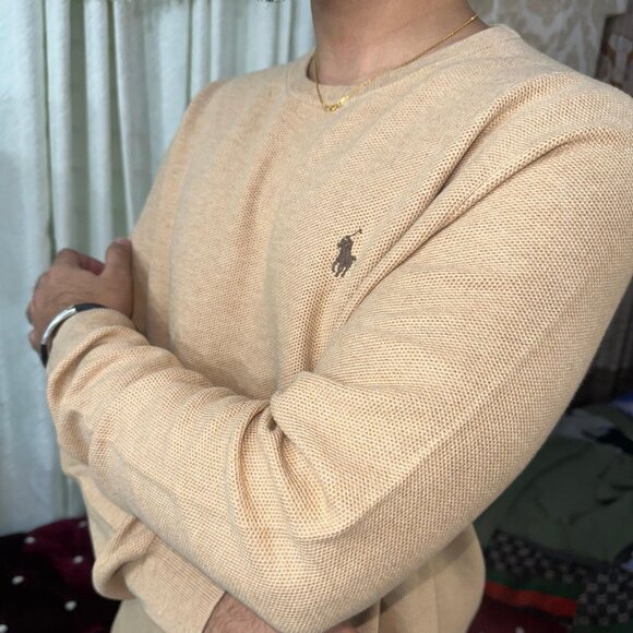 Beige Knit Crewneck Sweater - Picture 1 of 1